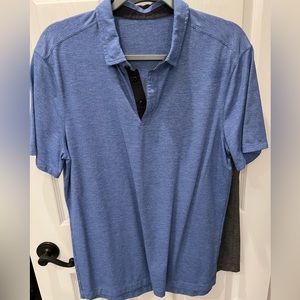 Men’s LuluLemon Evolution Polo Large L Blue Stretch $119 Golf Polo Shirt